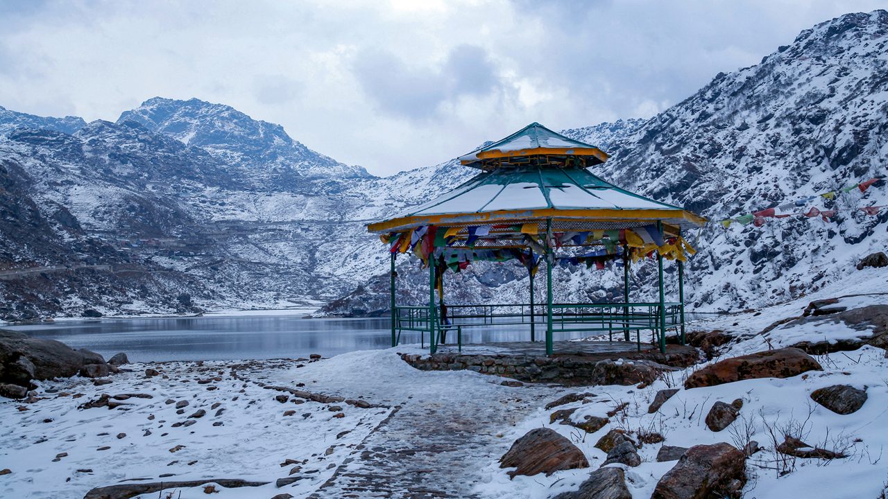 Tsomgo Lake glacial waters at 12,400 ft